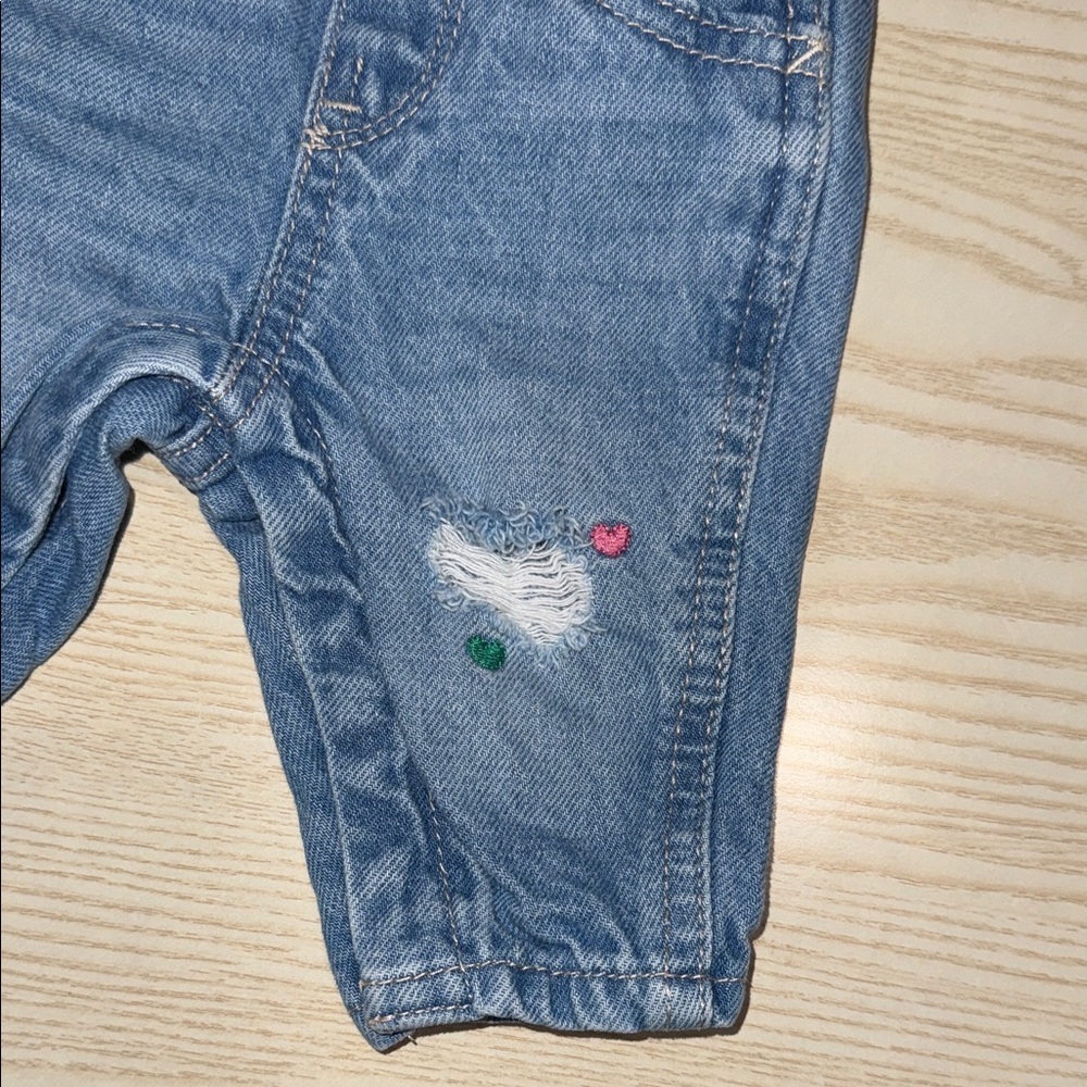 FREE SHIPPING Old Navy Denim Kids Overalls with Embroidered Details - Picture 2 of 7